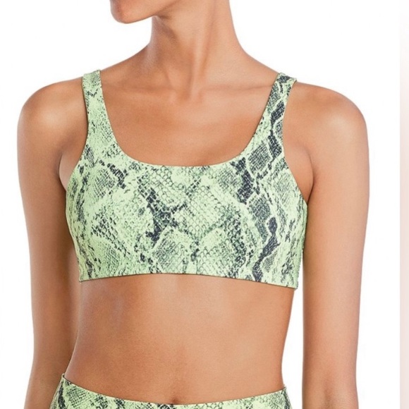 Alo Yoga Vapor Snakeskin Bra. Green size S - Picture 4 of 5
